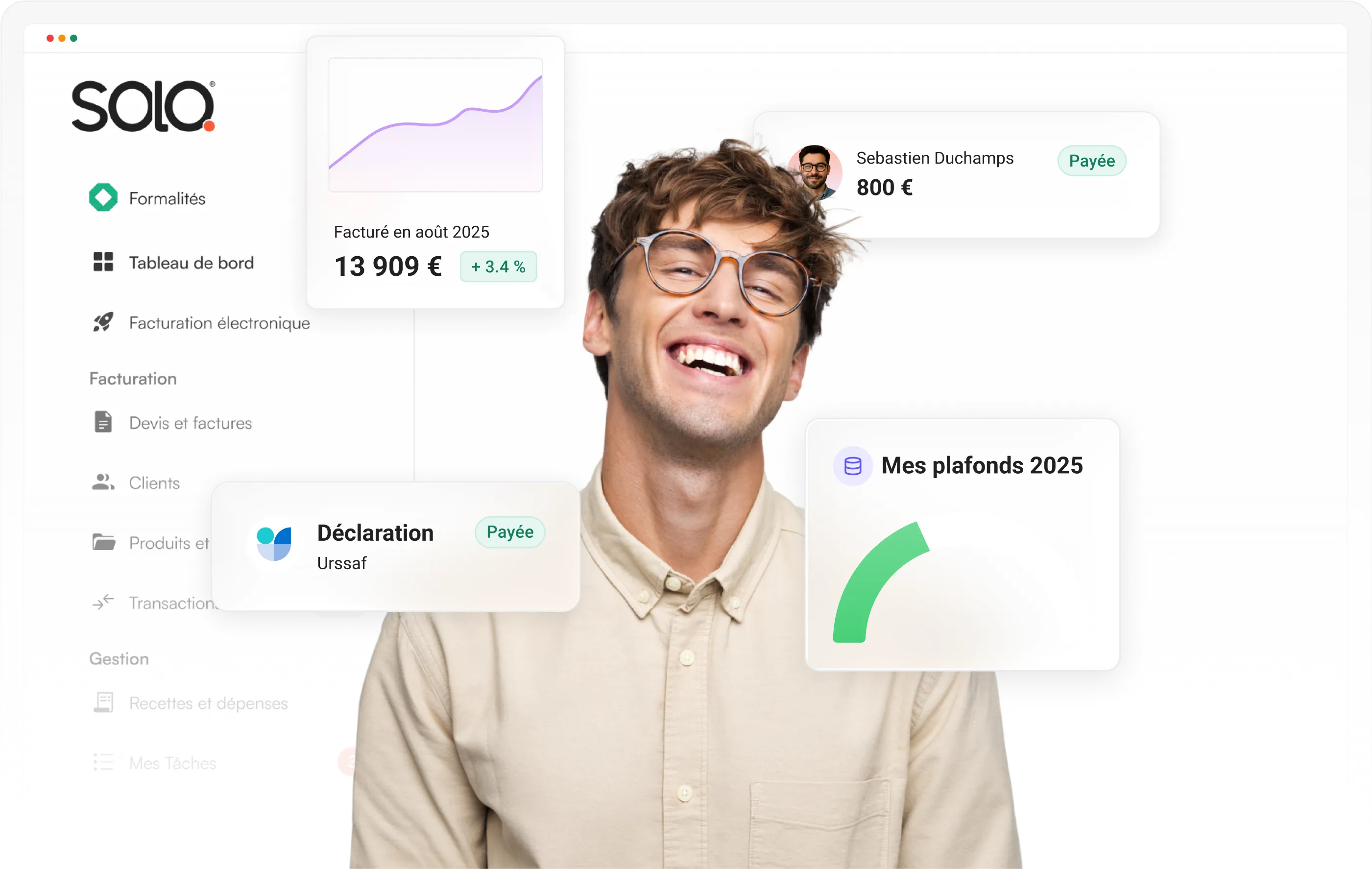 Wireframe de l'application Solo