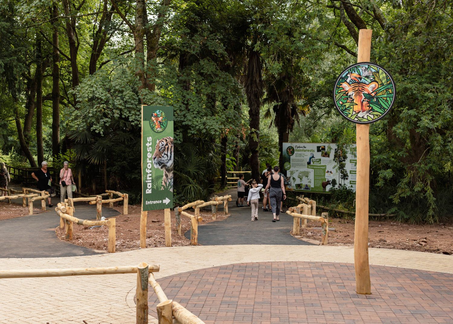 Central Plaza | Paignton Zoo Newly built Central Plaza and new signage at Paignton Zoo
