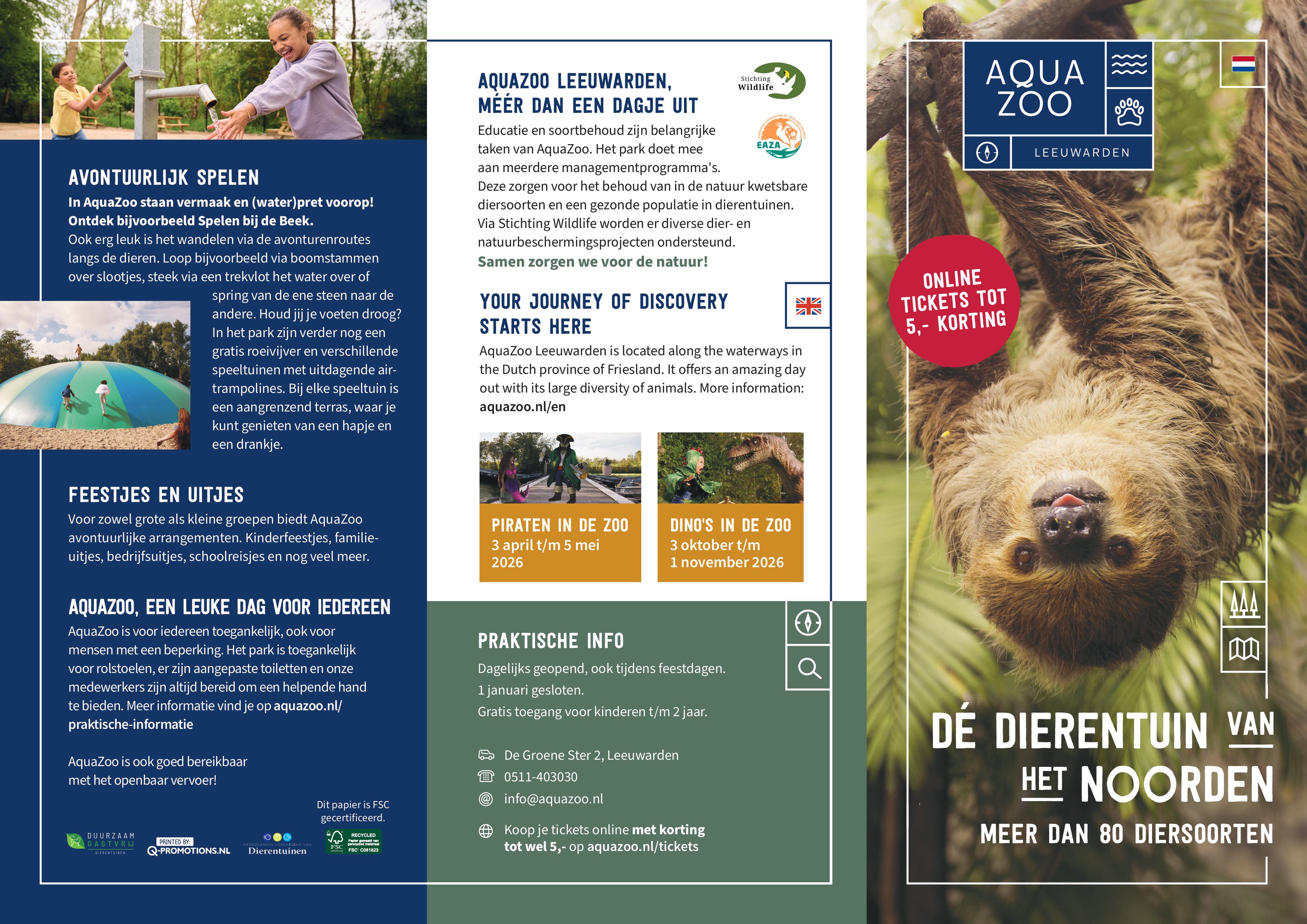 Parkfolder 2026 Nederlands Pagina 1 AquaZoo Leeuwarden Parkfolder 2026 Nederlands Pagina 1 AquaZoo Leeuwarden