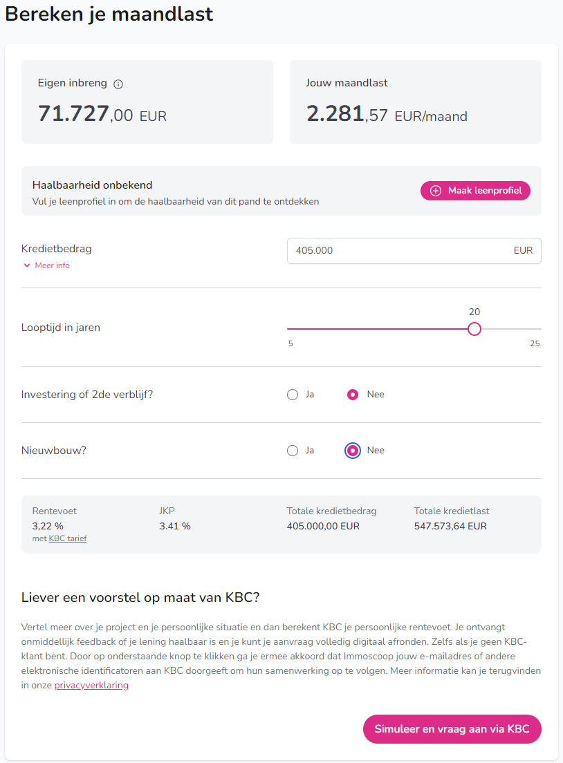 krediet berekening 1
