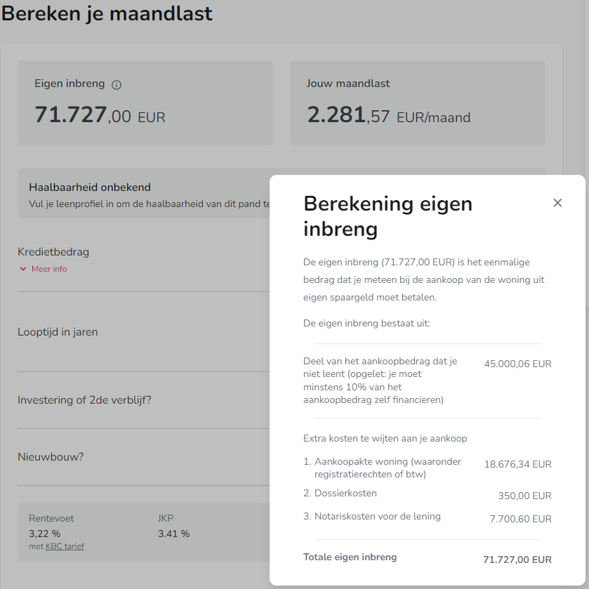 krediet berekening 2