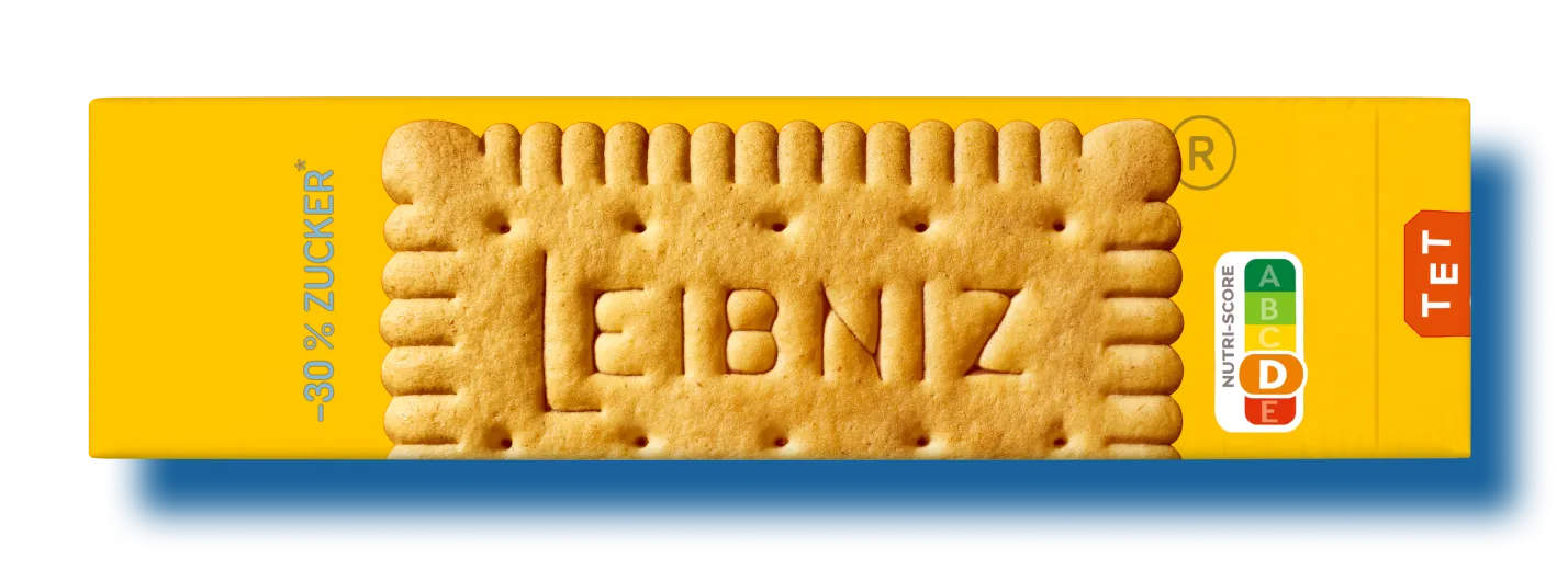 Verpackung der LEIBNIZ Butterkeks -30 % Zucker