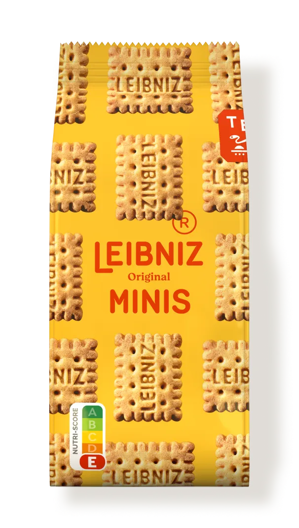 Gelbe Verpackung der LEIBNIZ Minis Original Kekse