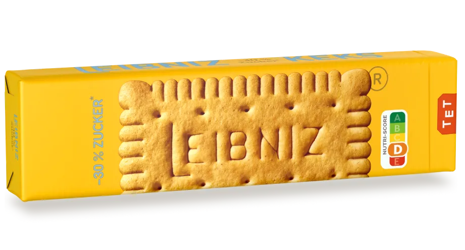 Verpackung der LEIBNIZ Butterkekse -30 % Zucker