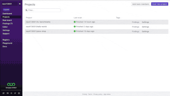 Timed Walkthrough of Semgrep App
