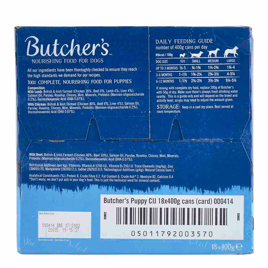 Butcher's Puppy Perfect Dog Food Tins 18 x 400g Wet Dog Food