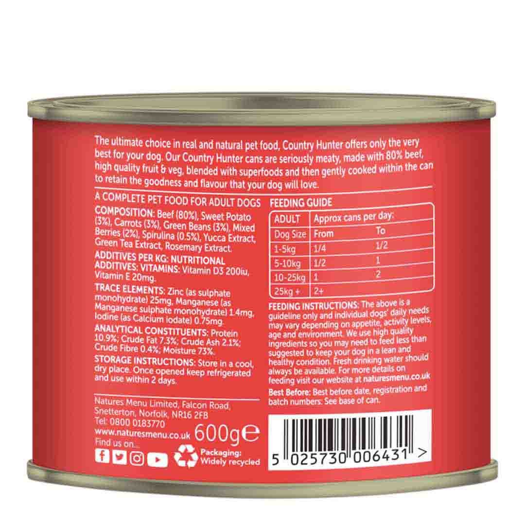 Natures Menu Country Hunter Beef Superfood 600g Grain Free for Dog