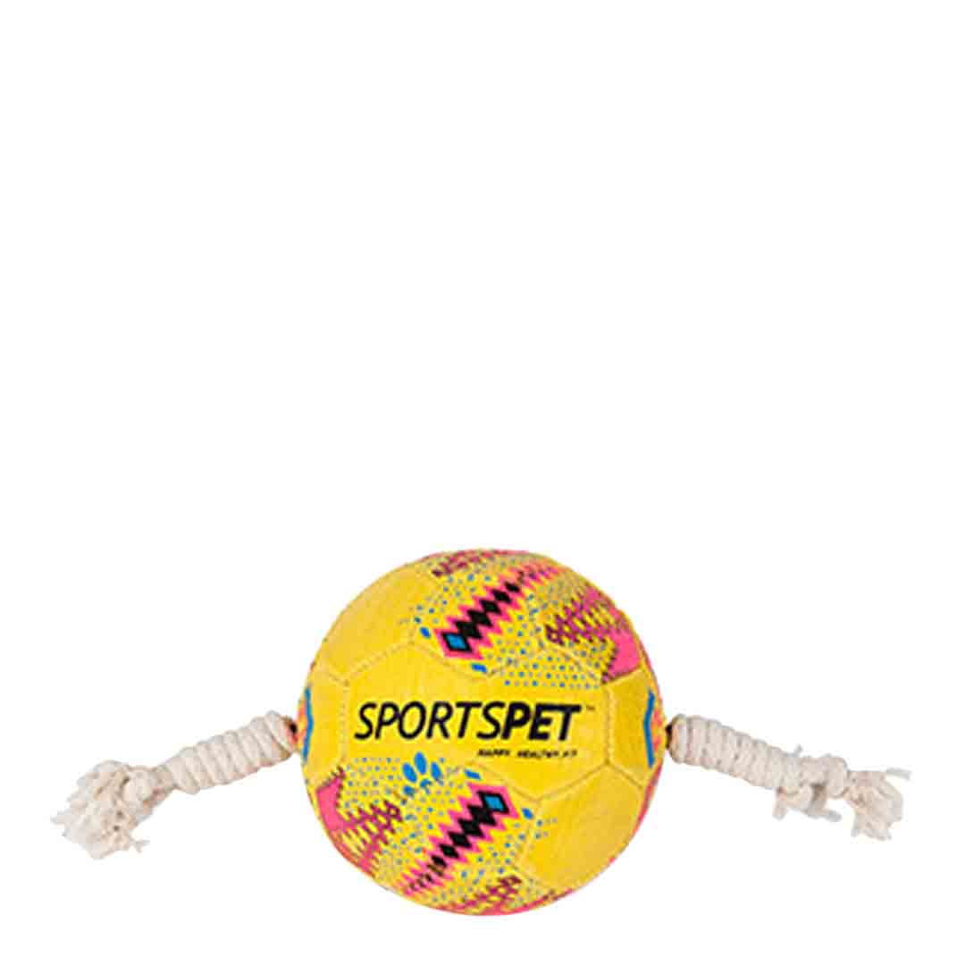 SportsPet Football with Rope Dog Toy, Small Jollyes