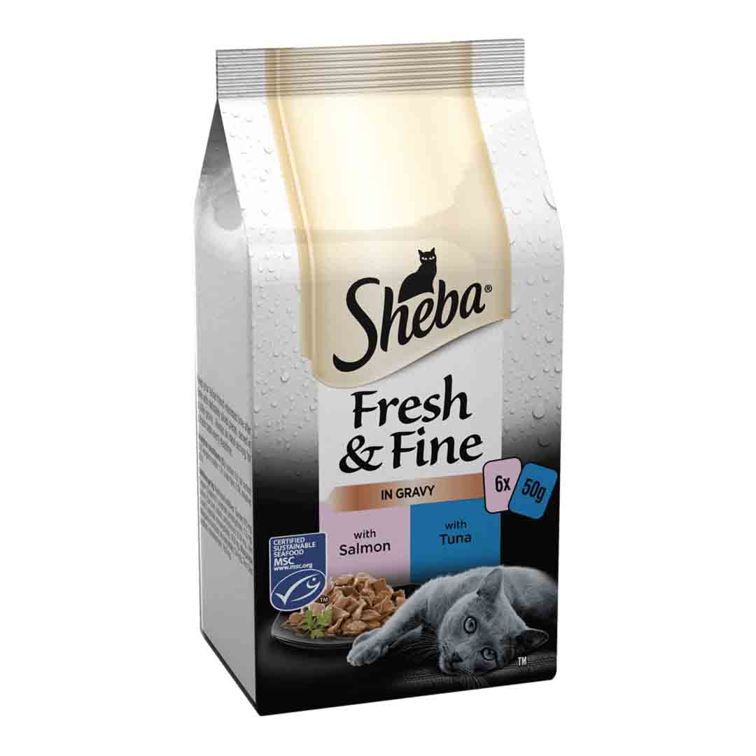 Sheba Sheba 38 Fine Salmon Tuna Adult Wet Cat Food pet food packaging