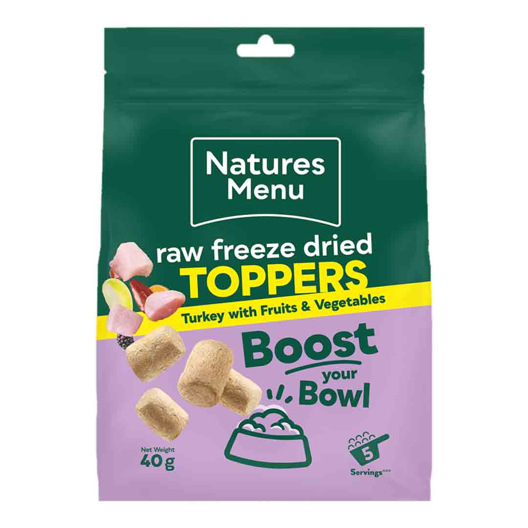 Natures menu Natures Menu Freeze Dried Topper Turkey Adult Dry Dog Food pet food packaging