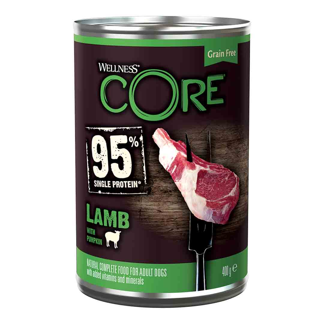Wellness Core Wellness Core 95 Single Protein Lamb Adult Wet Dog Food pet food packaging