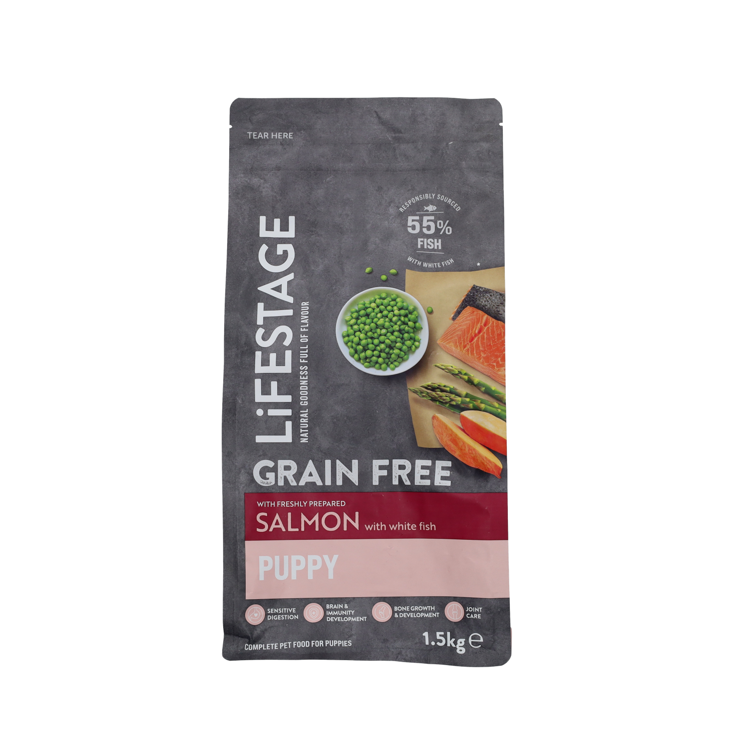 Lifestage Lifestage Grain Free White Salmon Whitefish pet food packaging
