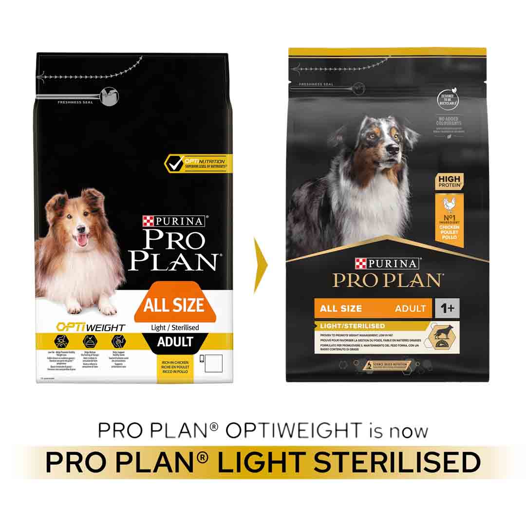 Pro Plan Dog Adult Light or Sterilised Chicken Dry Dog Food