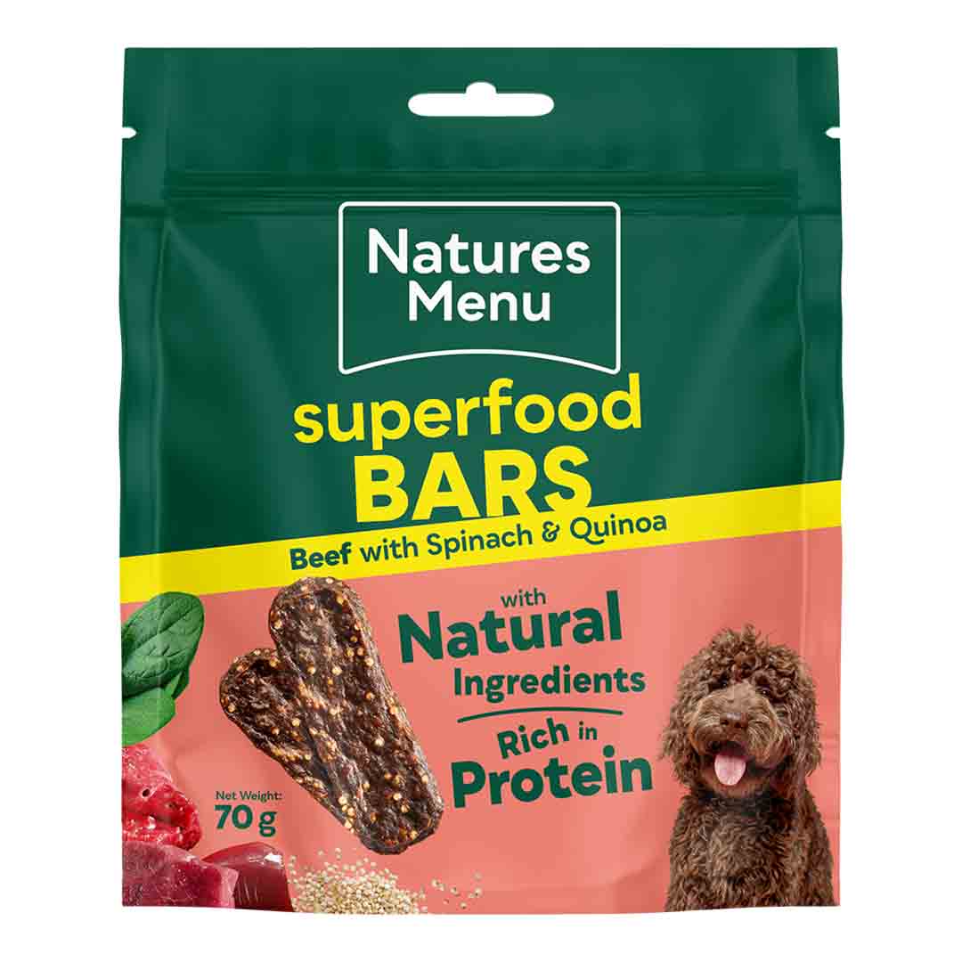 Natures menu Natures Menu Superfood Bars Beef Adult Dry Dog Food pet food packaging