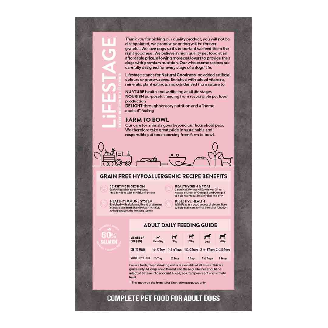 Lifestage Adult Dog Grain Free Salmon and Potato 7x400g Grain Free