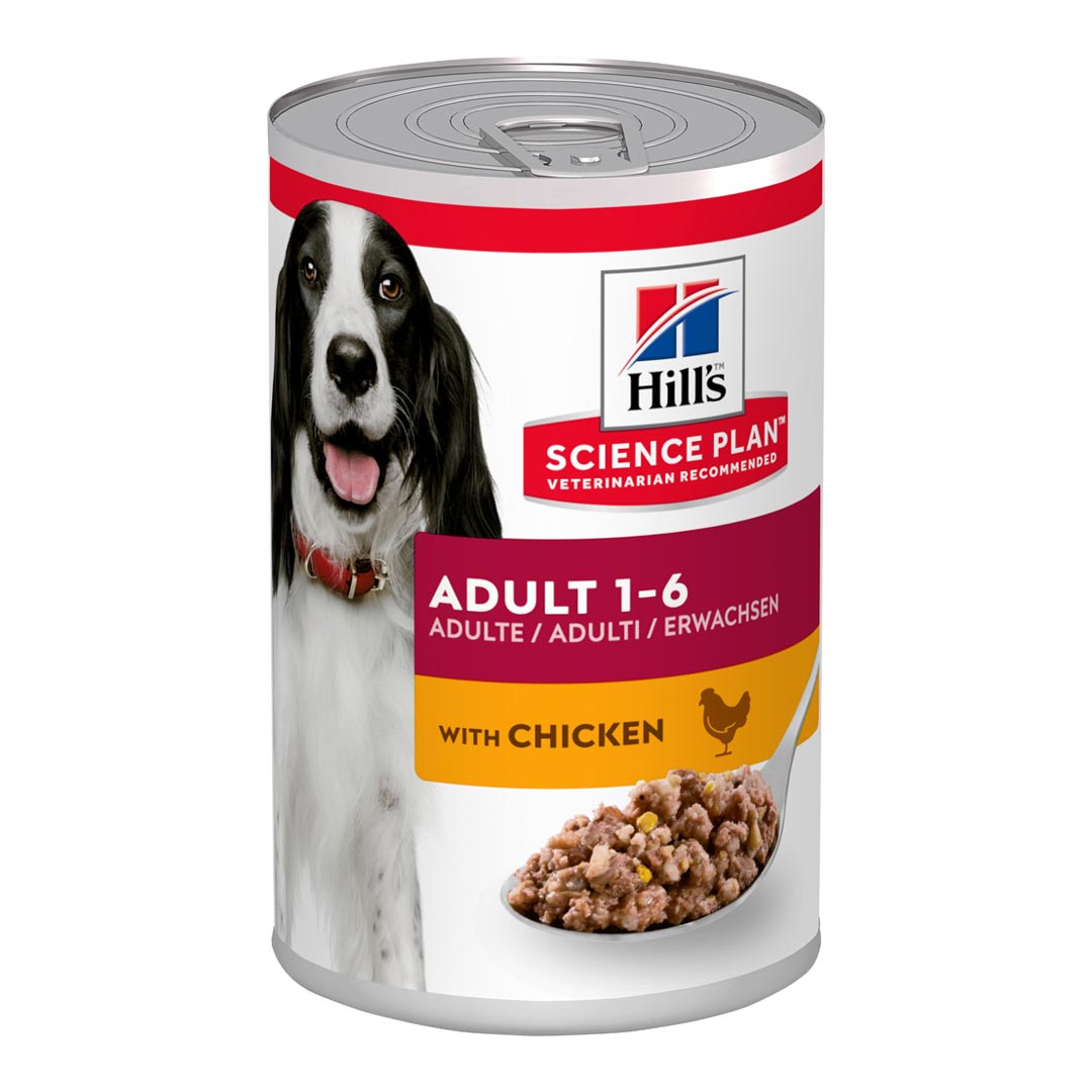 Hills Science Plan Hills Science Plan Tinned Chicken Adult Wet Dog Food pet food packaging