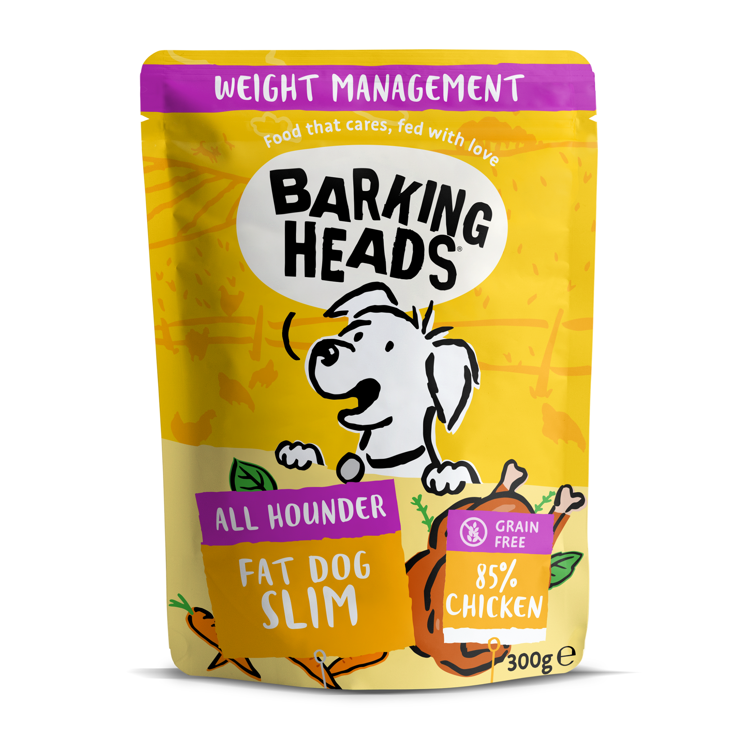 Barking Heads Barking Heads Fat Slim Chicken Adult Dry Dog Food pet food packaging