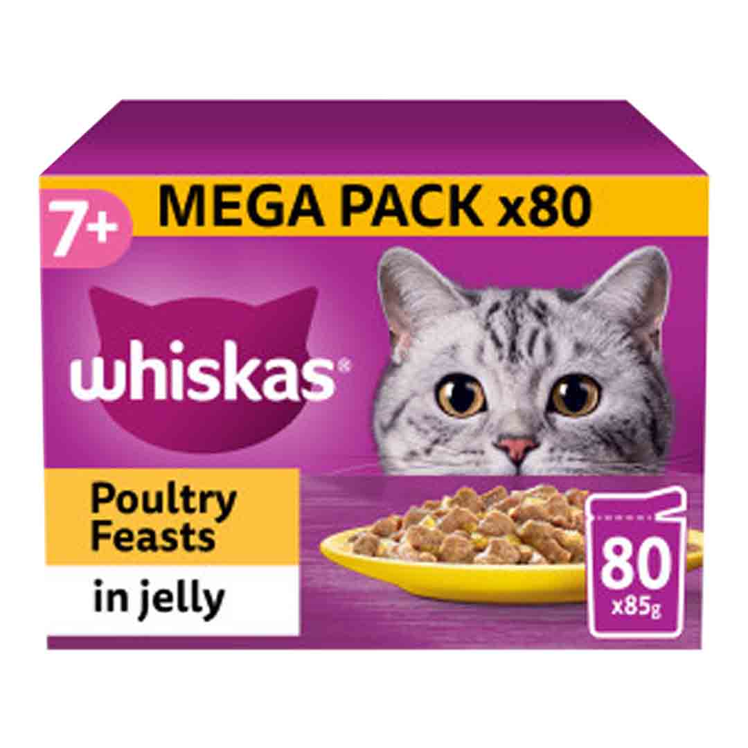 Whiskas Whiskas 7 Plus Jelly Chicken Duck Turkey Senior Wet Cat Food pet food packaging