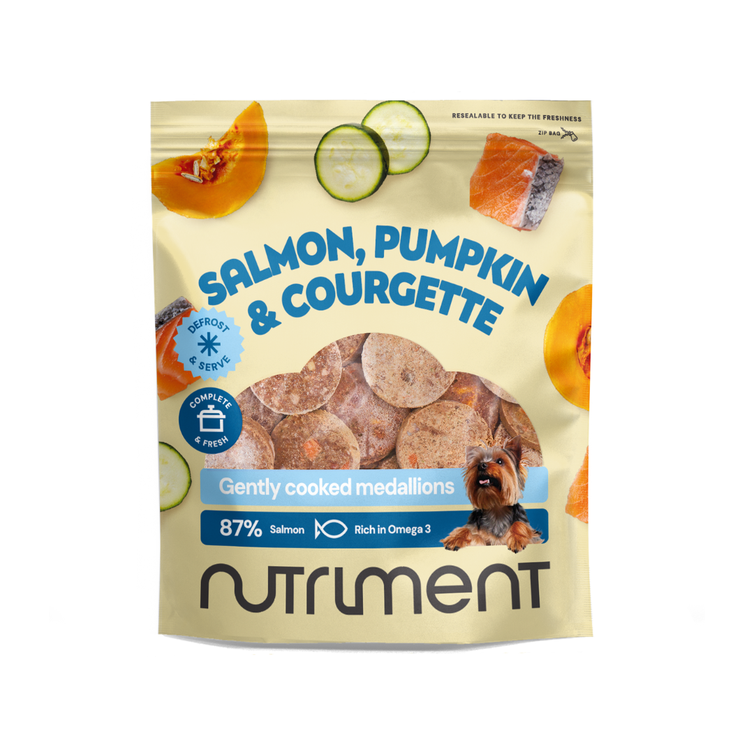 Nutriment Nutriment Cooked Medallions Salmon Adult Dry Dog Food pet food packaging