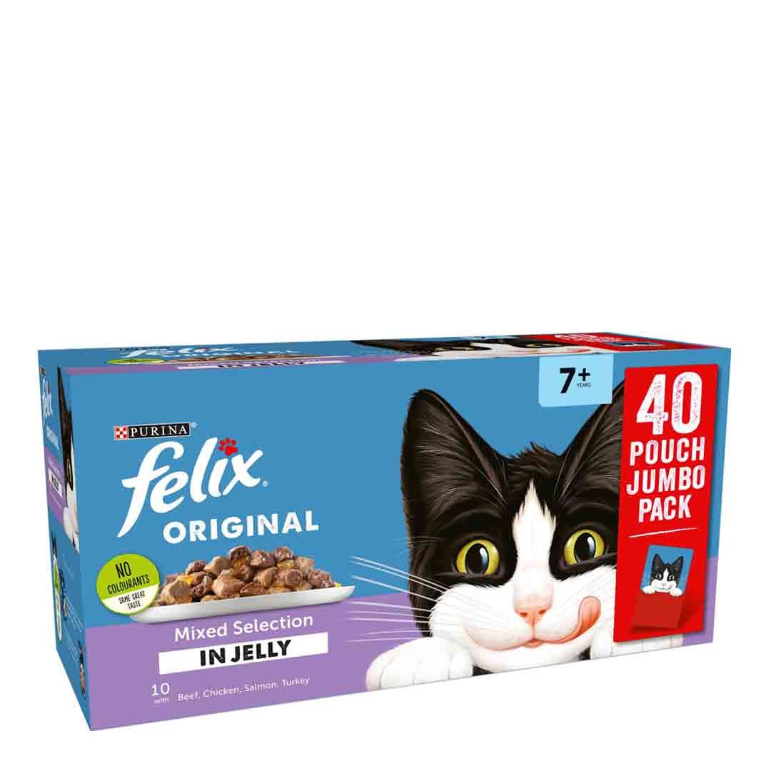 Felix Senior Beef Senior Cat Food 40x100g Wet Cat Food