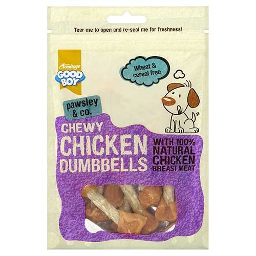 Good Boy Pawsley & Co Chewy Chicken Dumbbells General Dog Treats
