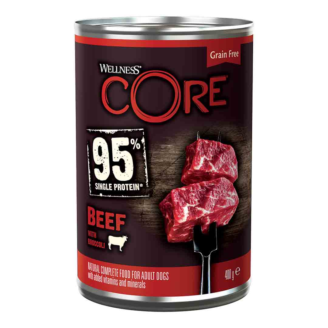 Wellness Core Wellness Core 95 Single Protein Beef Adult Wet Dog Food pet food packaging