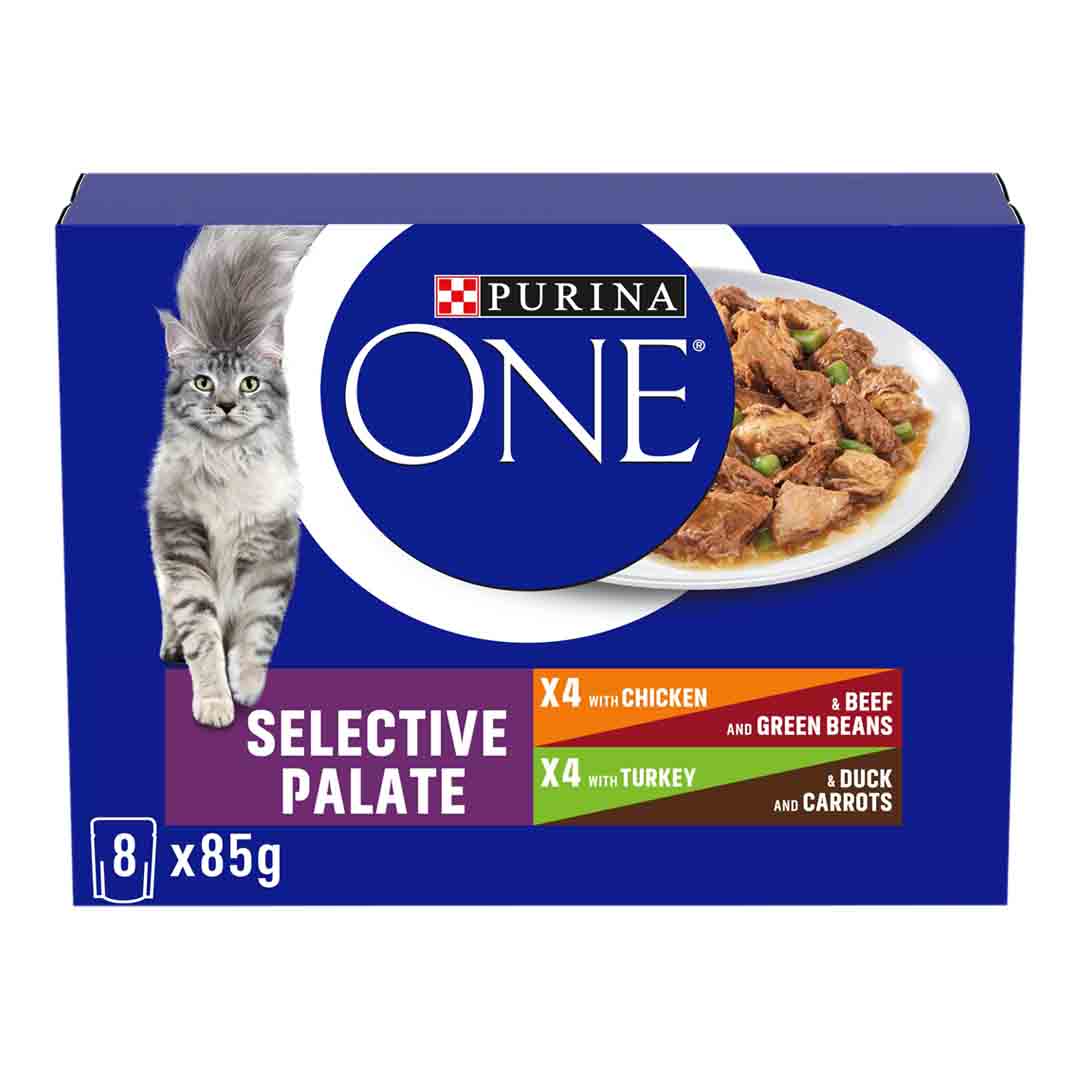 Purina One Purina One Fillets Selective Palate Adult Wet Cat Food pet food packaging