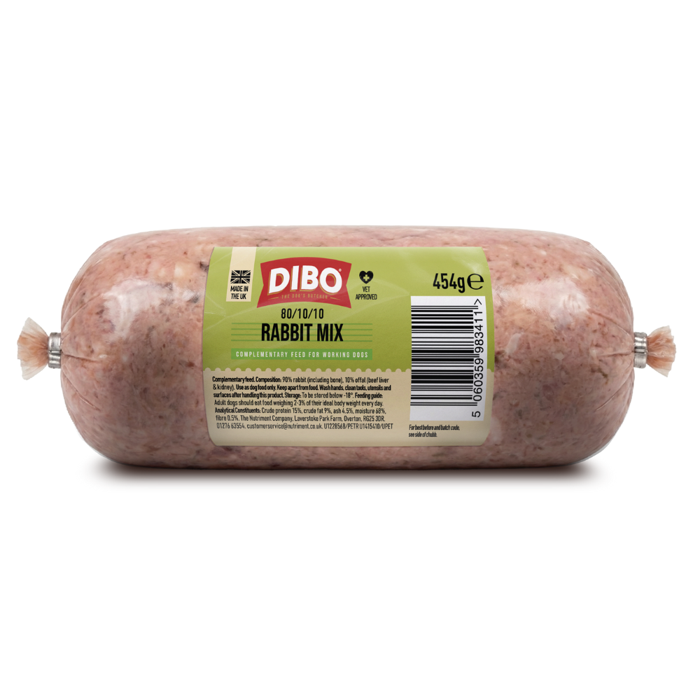 Jollyes Brand Jollyes Brand Dibo Mix Chubb Raw Rabbit Adult Dry Dog Food pet food packaging