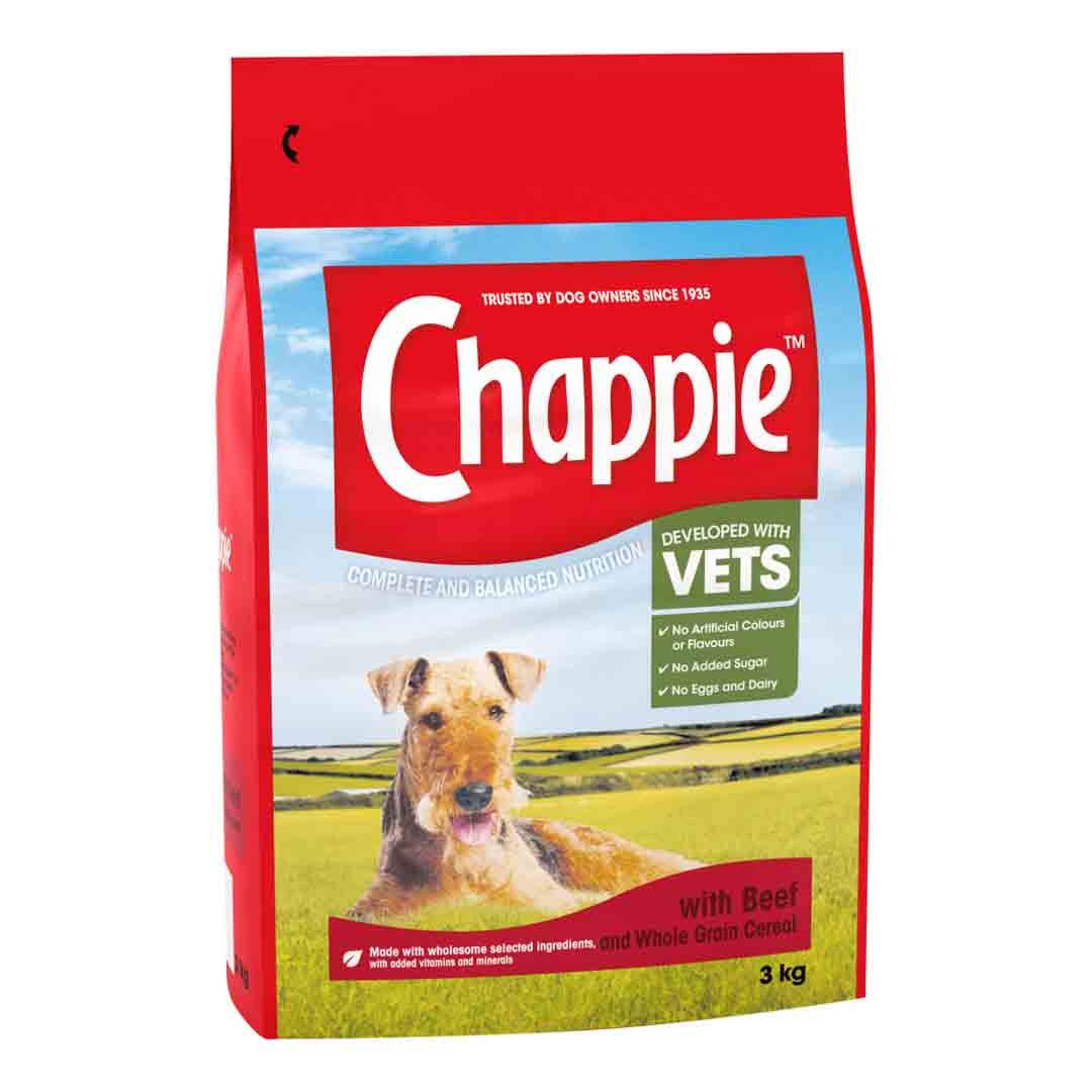 Chappie Dry with Beef and Whole Grain Cereal 3kg Dry Dog Food