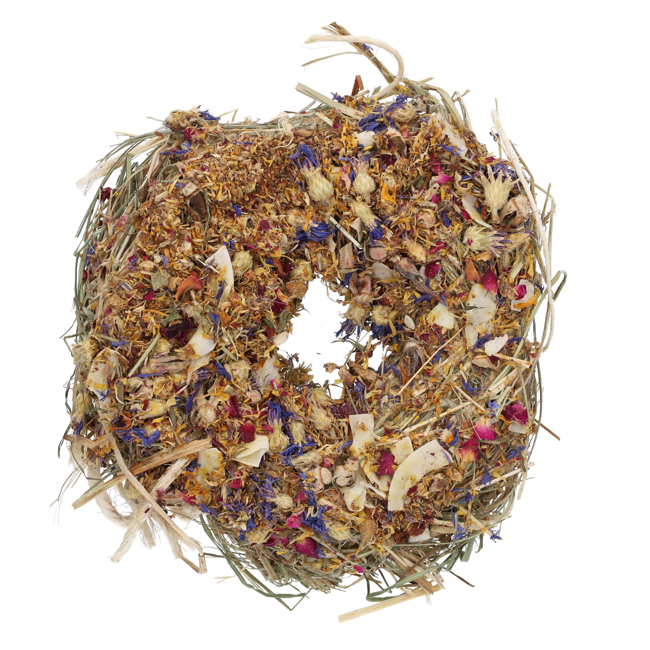 Rosewood Naturals Winter Flower 'n Hay Wreath Hanging Treat for