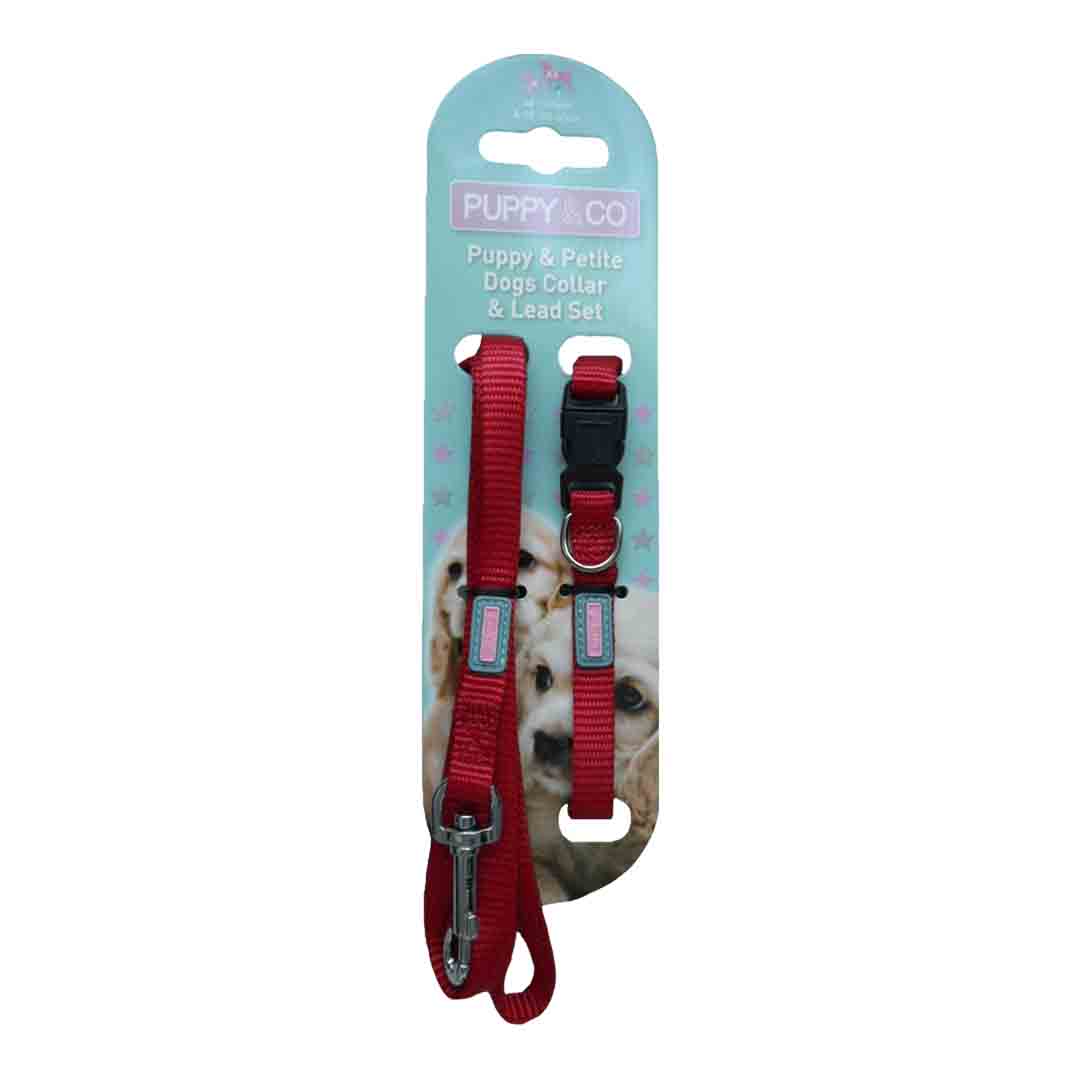 Hem and Boo Red Nylon Collar and Lead Set Dog Lead Set