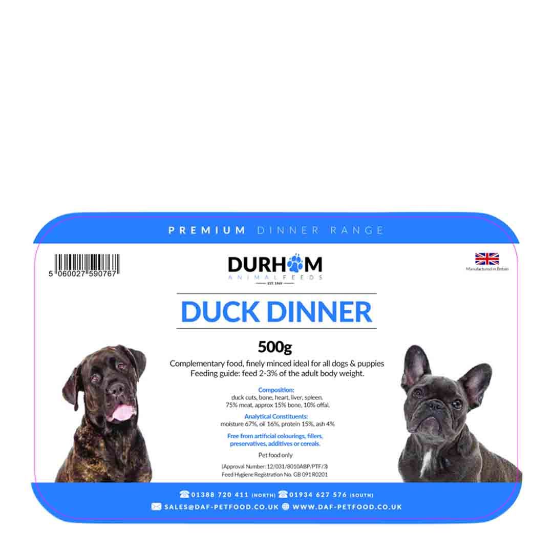 Durham Duck Dinner Raw Dog Food Jollyes
