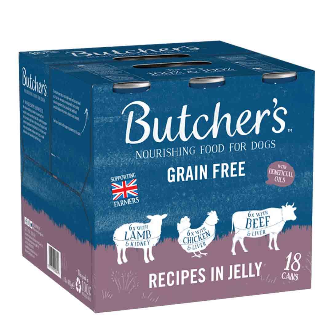 Butcher's Recipes in Jelly Dog Food Tins 18 x 400g Wet Dog Food