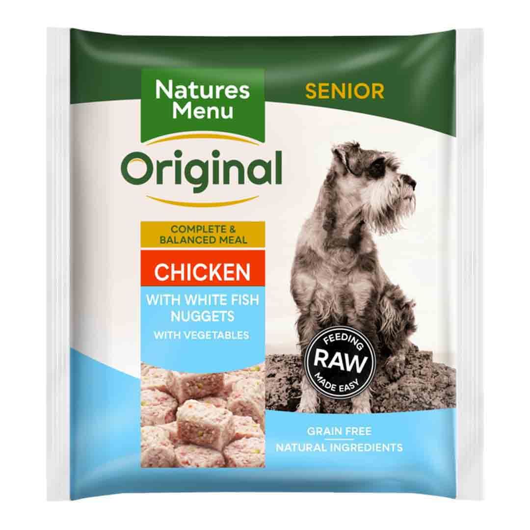 Natures Menu Frozen Senior Nuggets Chicken And White Fish Fillets 1kg Frozen Dog Food