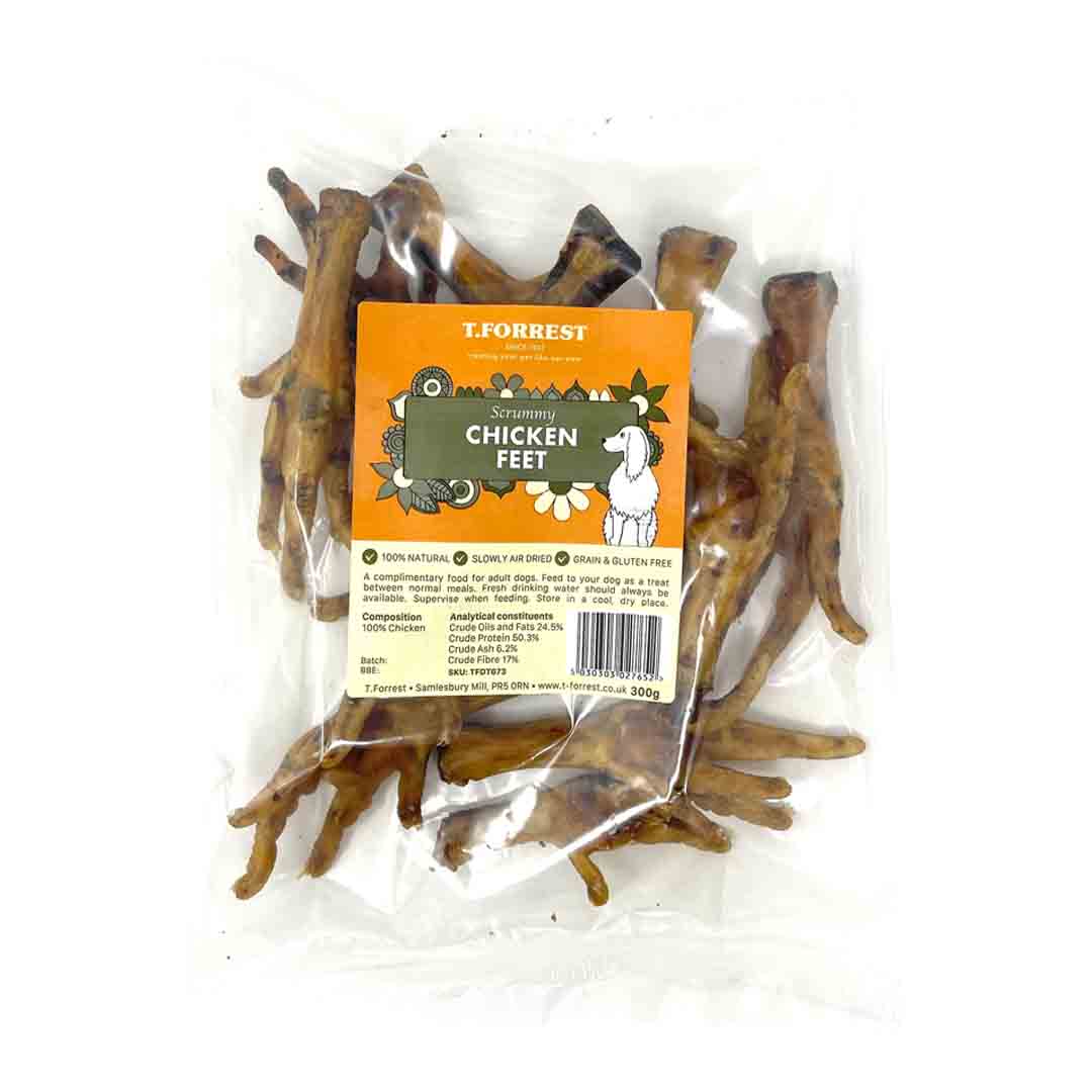 T. Forrest Chicken Feet Dog Treat, 300g Jollyes
