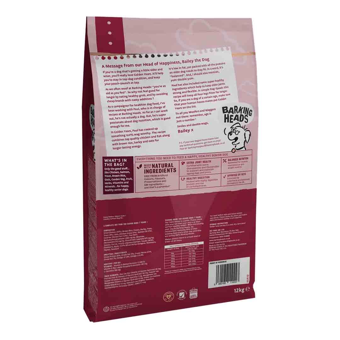 Barking Heads Golden Years 12kg | Dry Dog Food