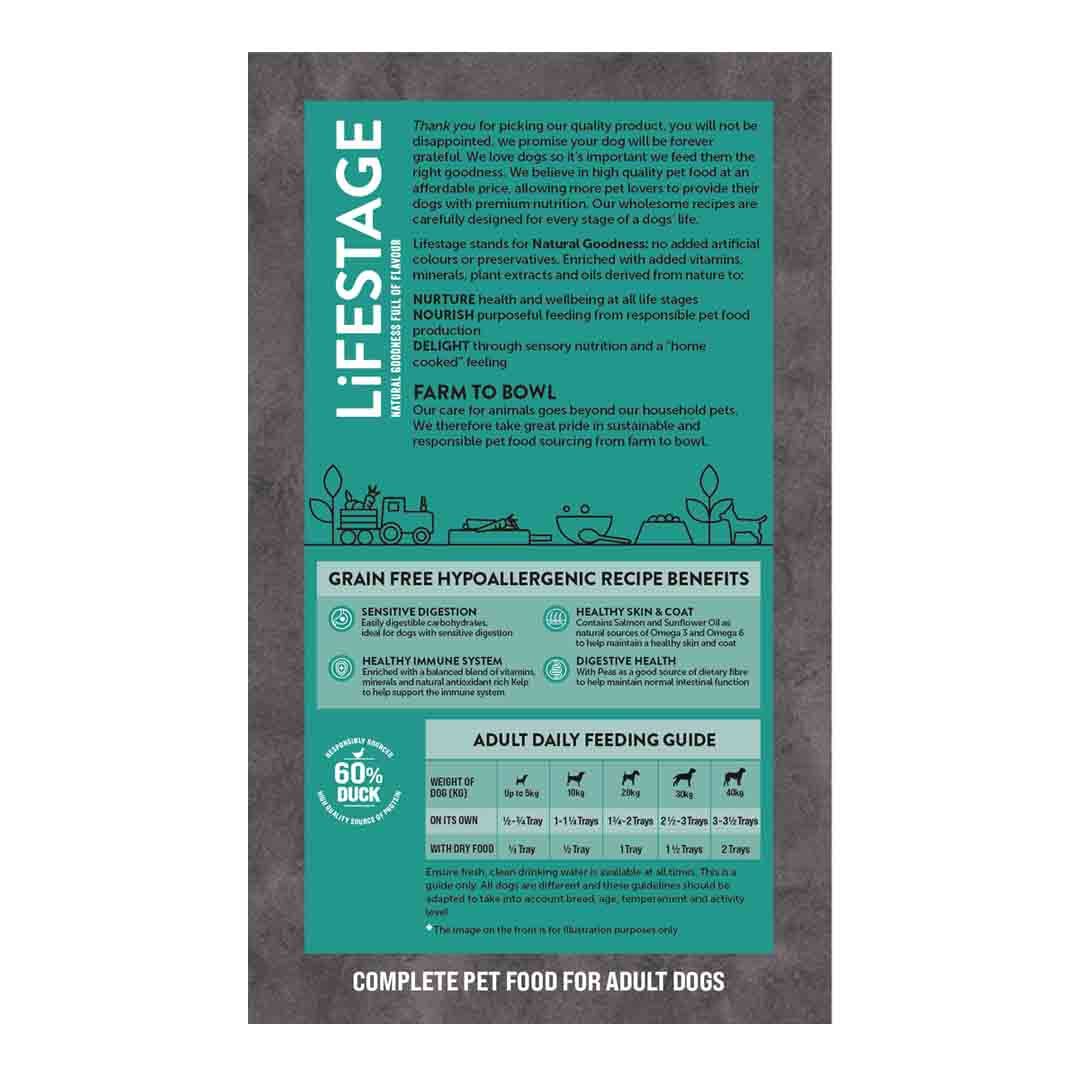 Lifestage Adult Duck And Potato Grain Free Dog Food 395g Grain Free for Dog and Puppy