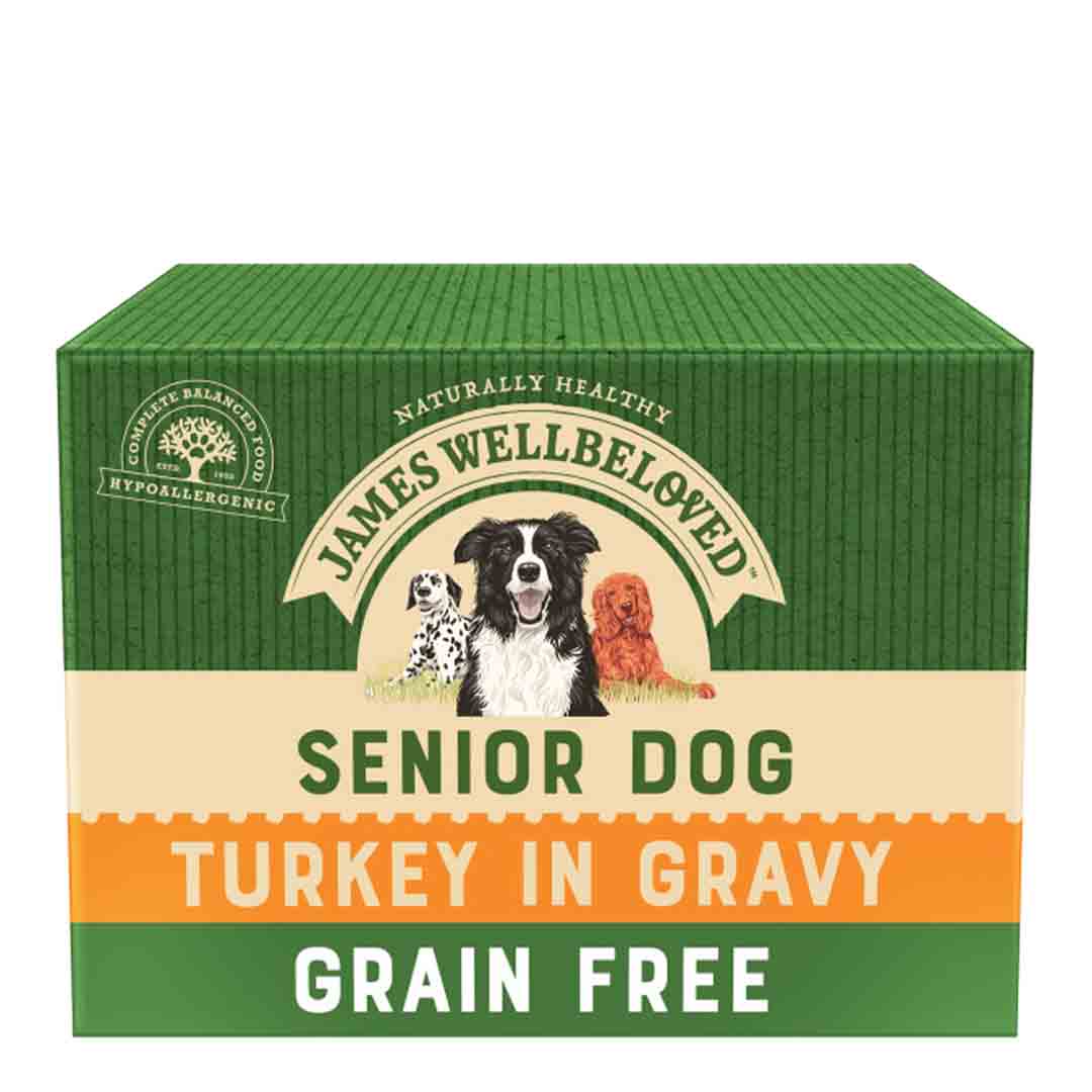 James Wellbeloved James Wellbeloved Grain Free Turkey Senior Wet Dog Food pet food packaging