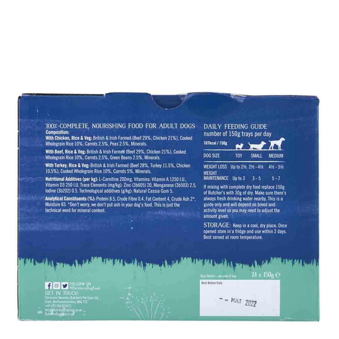 Butcher's Lean & Tasty Low Fat Dog Food Trays 24 x 150g Wet Dog Food