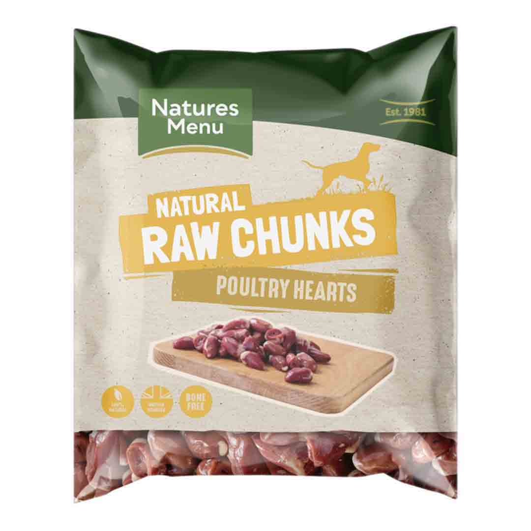 Natures Menu Wholemeat Chunks Of Heart 1kg Frozen Dog Food