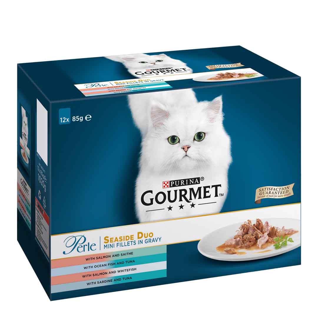 Gourmet Gourmet Perle Seaside Duo Salmon Tuna Whitefish Adult Wet Dog Food pet food packaging