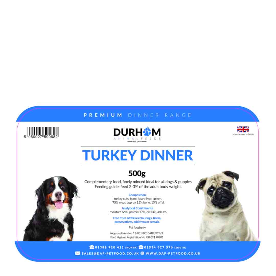 Durham Durham Dinner Raw Turkey Adult Dry Dog Food pet food packaging