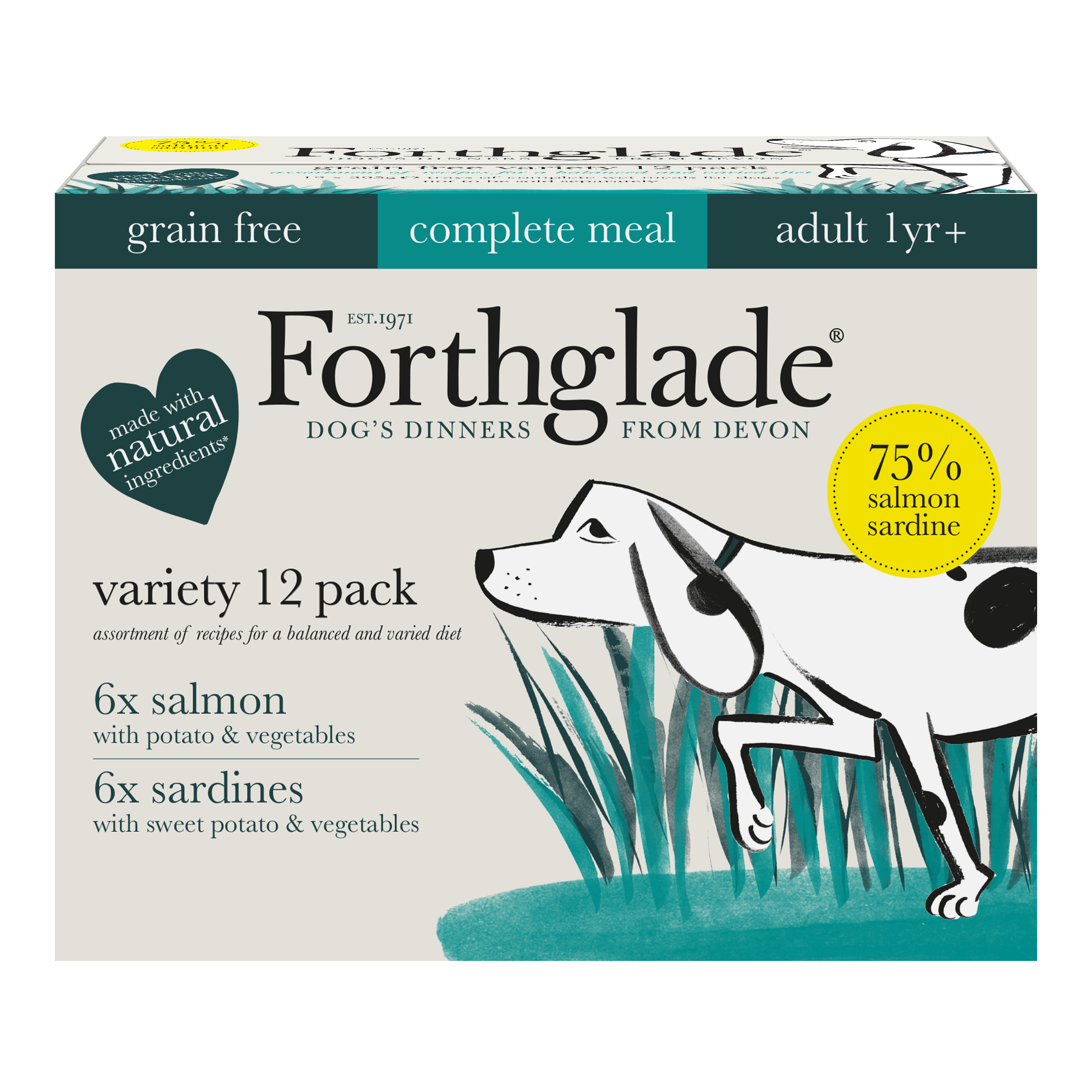 Forthglade Forthglade Variety Salmon Adult Wet Dog Food pet food packaging
