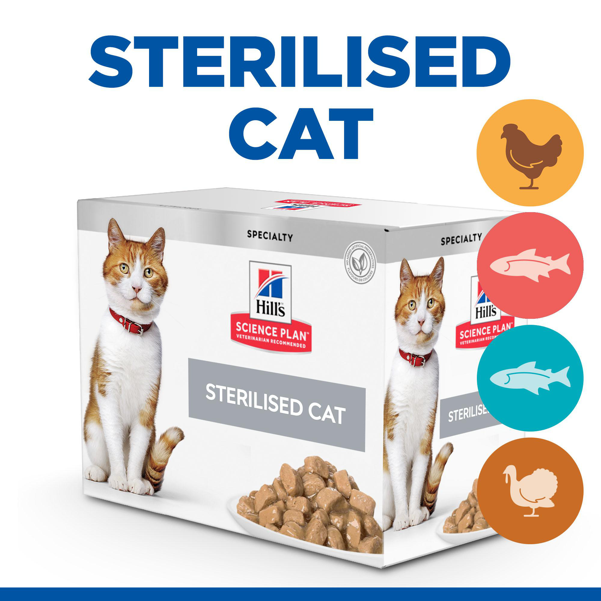 Hills Science Plan Hills Science Plan Sterilised 38 Chicken Turkey Adult Wet Cat Food pet food packaging