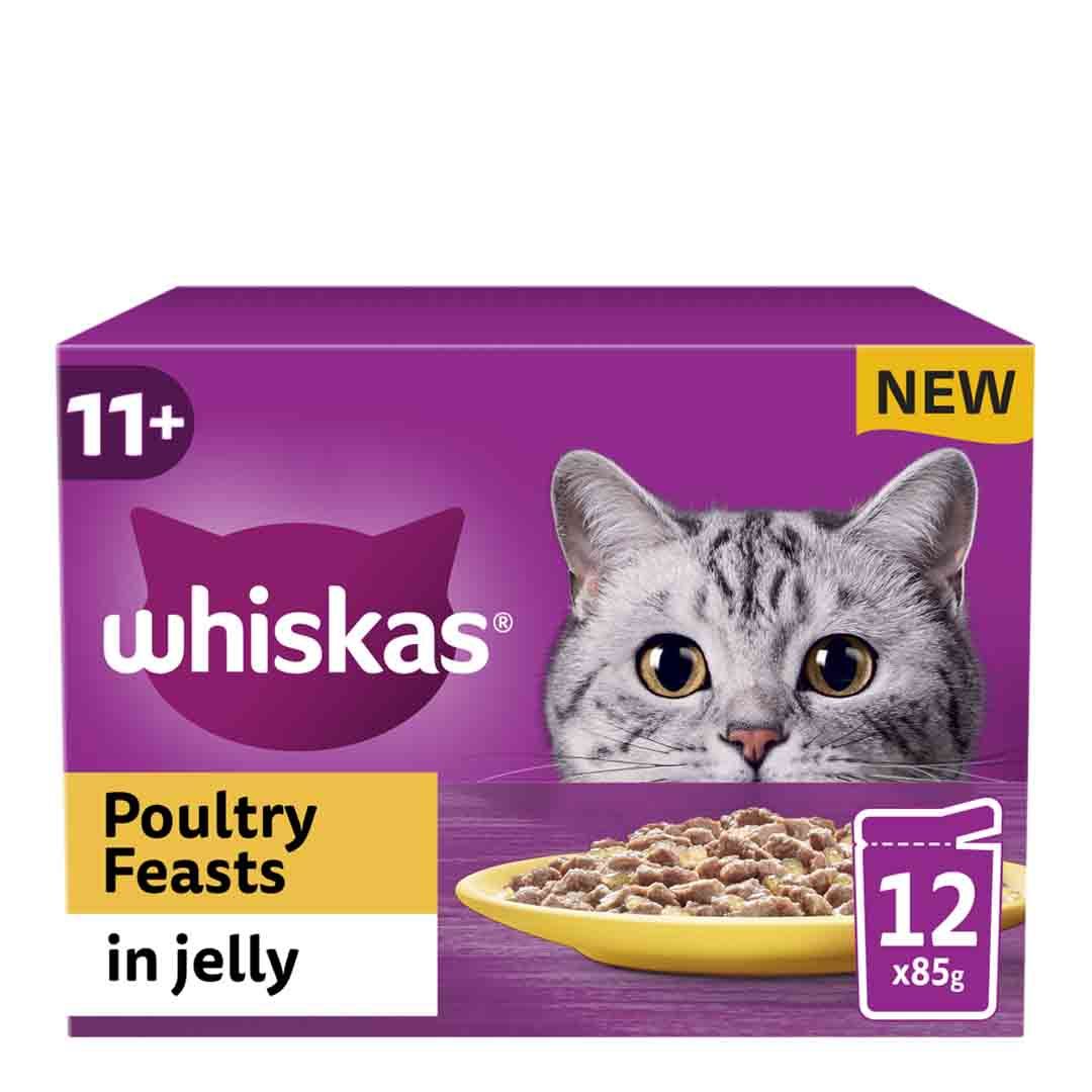 Whiskas Poultry Feasts in Jelly 11+ Senior Wet Cat Food Pouches