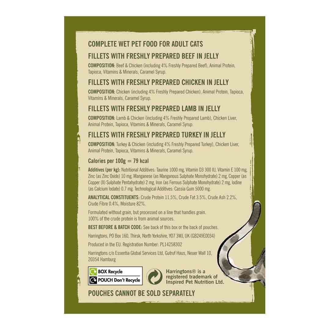 Harringtons Wet Cat Food Meat In Jelly 12x85g Wet Cat Food