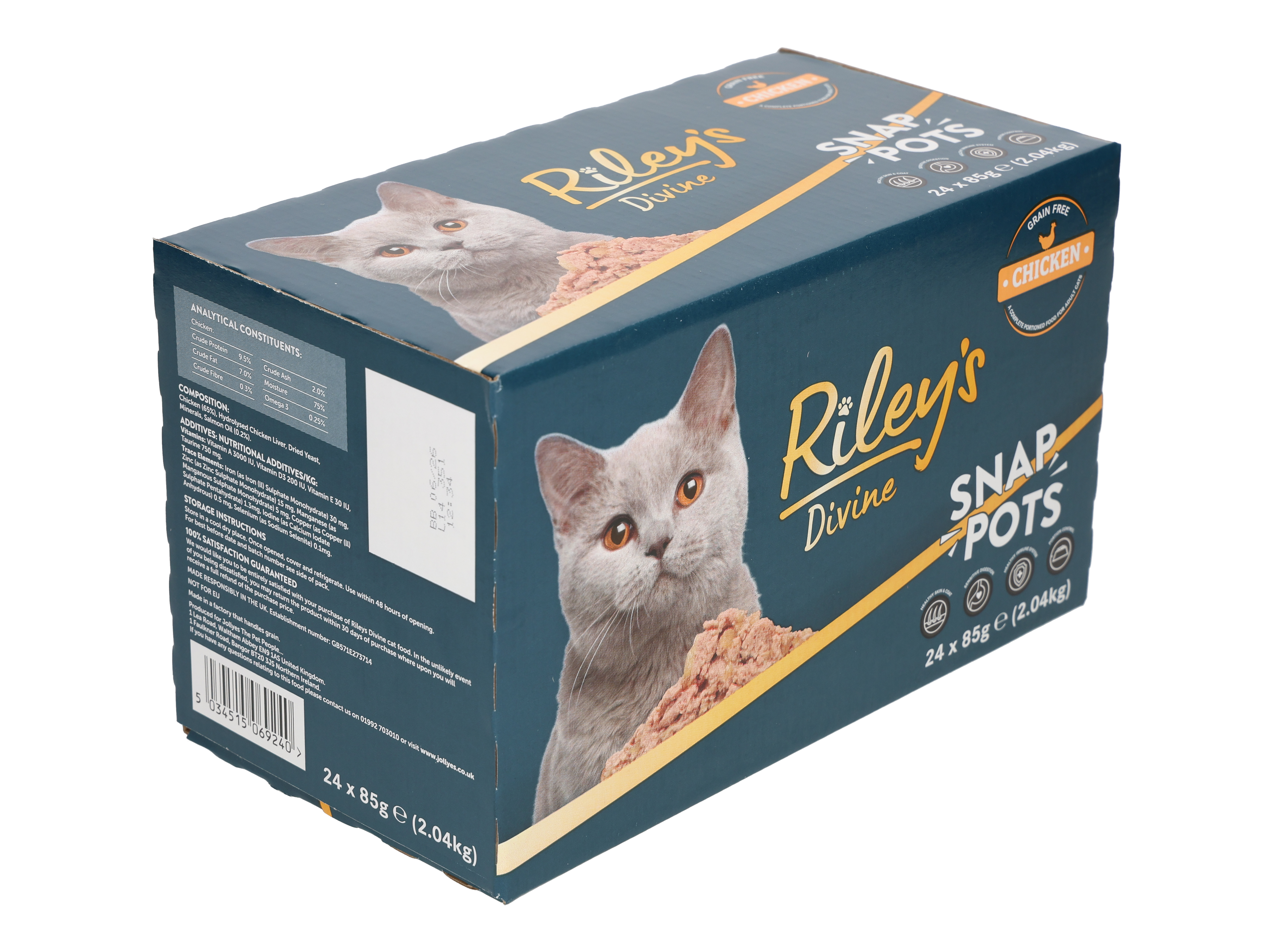 Riley's Cat Grain Free Chicken Snap Pots 24x85g | Jollyes