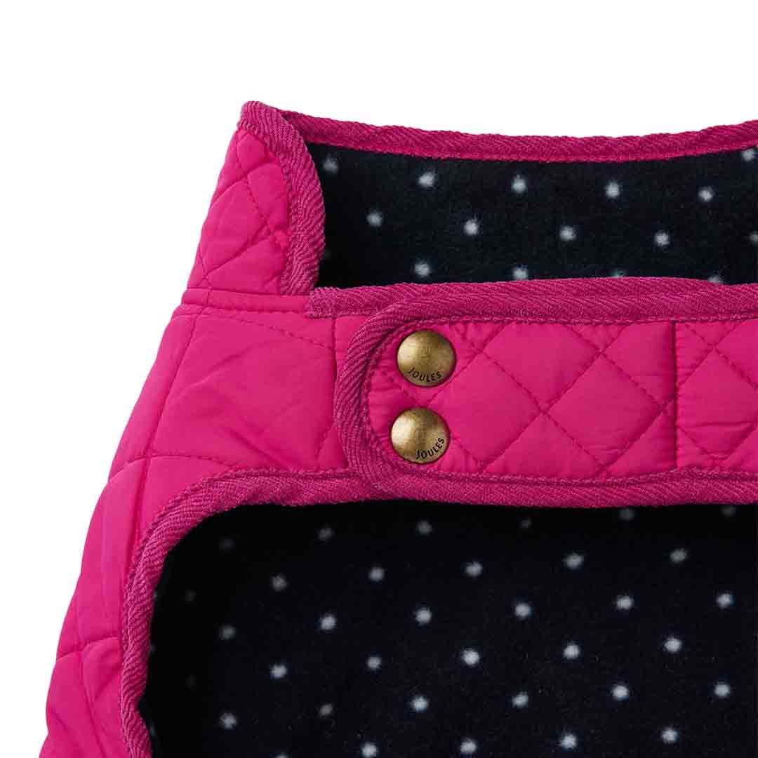 Joules Raspberry Quilted Coat Small Puppy Coats & Clothing