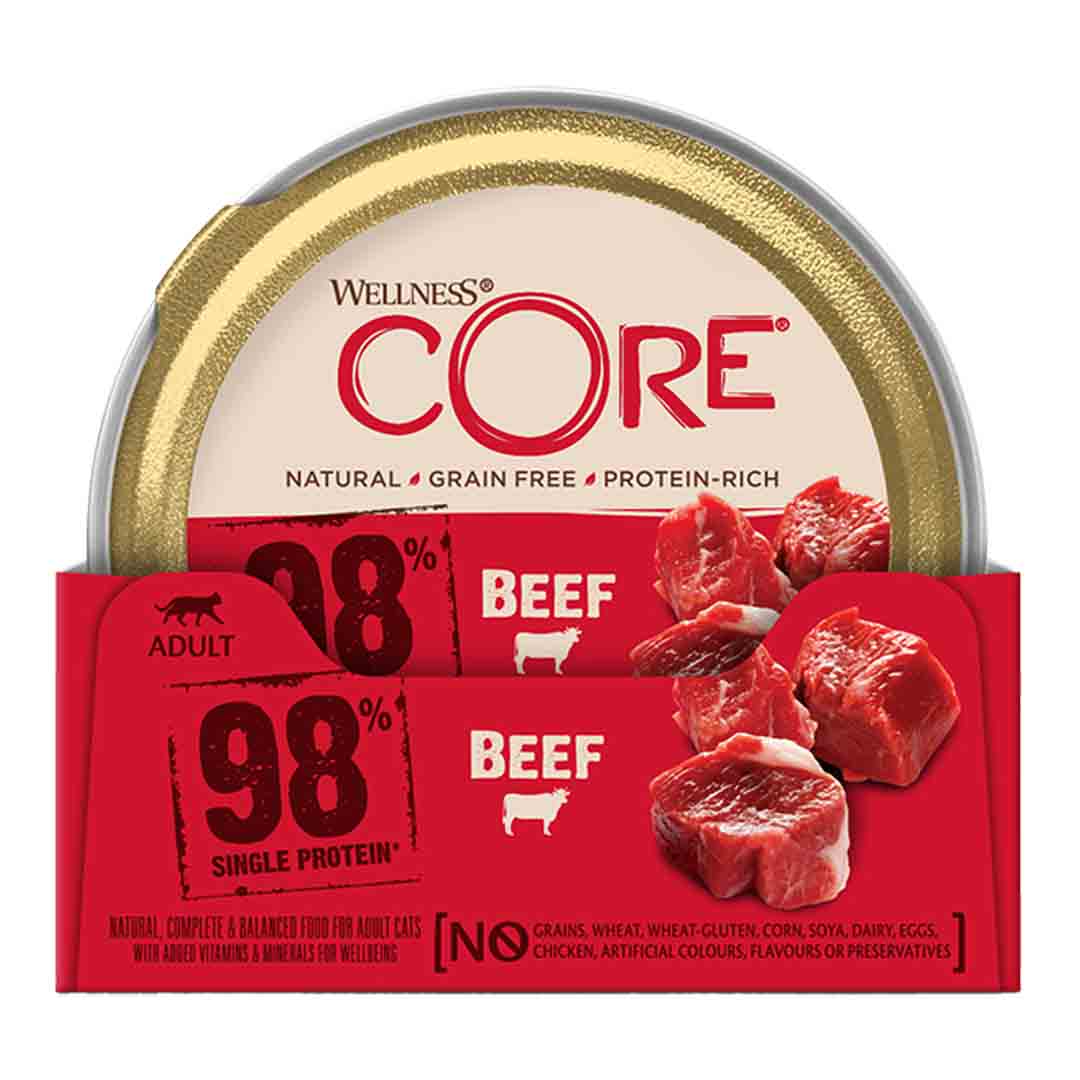 Wellness Core Wellness Core 98 Single Protein Beef Adult Wet Cat Food pet food packaging