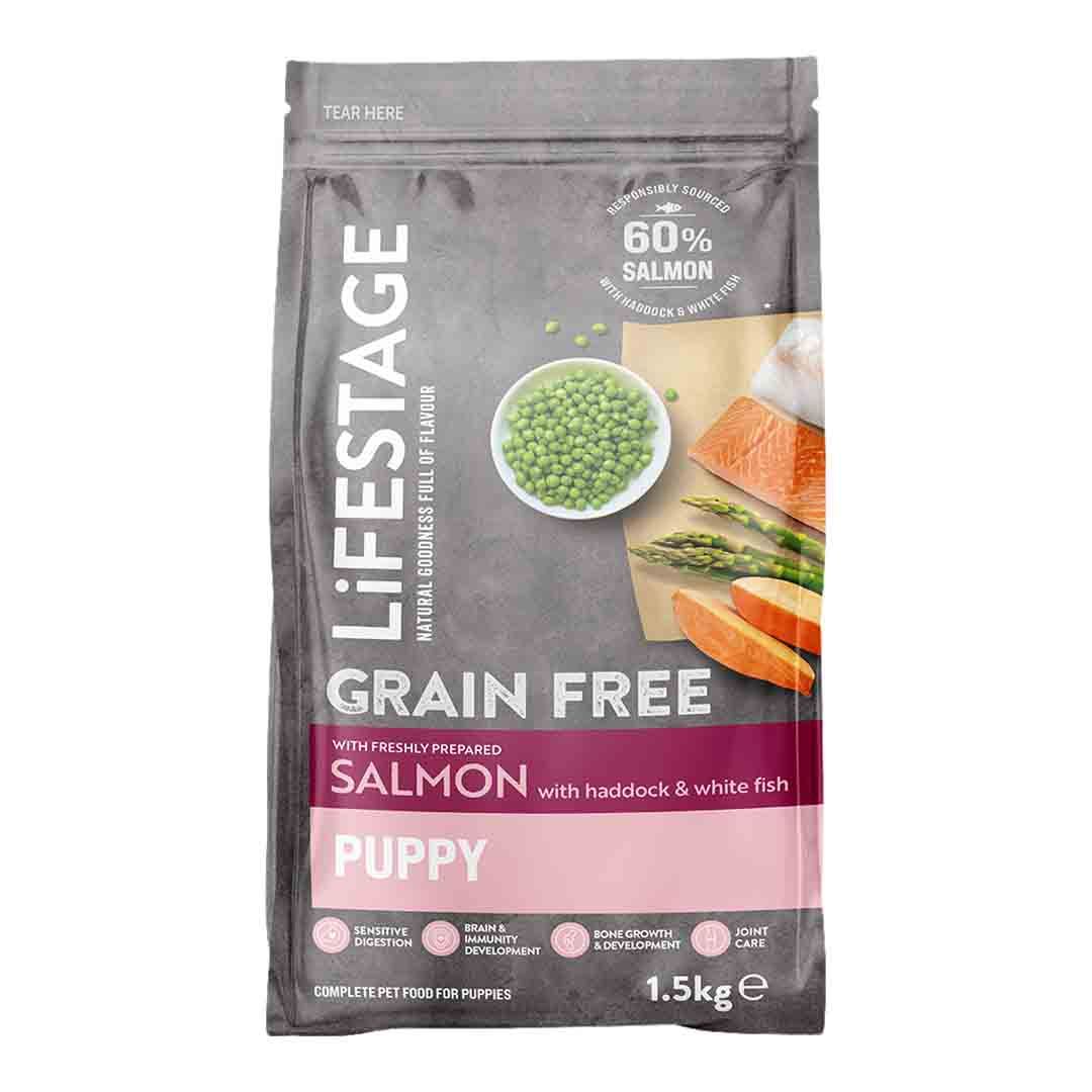 Lifestage Puppy Grain Free Salmon with Haddock & White Fish 1.5Kg | Dry ... - Grain Free Puppy Food With Salmon And Omega 3